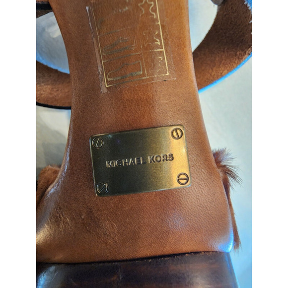 Michael Kors womens Animal print Leopard platform heels size 37.5 - Picture 8 of 10